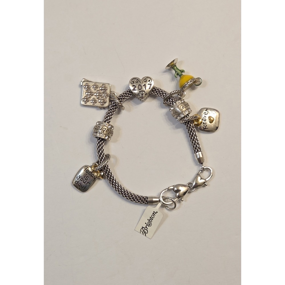 Retired Brighton Dream Big 2017 7 Charm Bracelet 8"